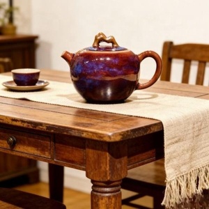 Tetera Artesanal Jun Kiln con Esmalte Nebula y Diseño de Montaña, Tetera China de Arte <span class=keywords><strong>Kung</strong></span> <span class=keywords><strong>Fu</strong></span> para la Ceremonia Tradicional del Té - Product Image 6