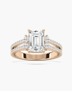 Bague de fiançailles classique pour femme en or rose 14 carats avec diamant taille émeraude de 1,50 carat, couleur F, pureté VS1, certifié IGI, et diamant d'accentuation solitaire - Product Image 3