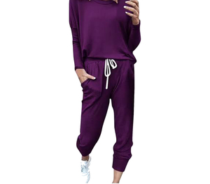 Long Sleeve Jacket Tracksuit High Quality Women's Tracksuit Sport 2-piece Set With Custom Logo Breathable Hooded Winter Jogging - Product Image 2