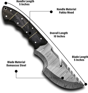 Couteau de chasse artisanal en acier Damas, couteau Tracker à lame fixe, couteau de camping extérieur, fabricant OEM - Product Image 2