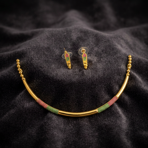 Conjunto de Collar, Pendientes y Anillo de Aleación Chapada en Oro Clásico con Incrustaciones de Perlas de Imitación, Diseño Geométrico y Engaste de Garra para Mujer - Product Image 2