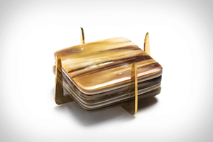 Ensemble de sous-verres en corne véritable, fabrication artisanale supérieure, qualité premium pour hôtels, restaurants, bars, cafés, maisons, décoration de table, protection - Product Image 2