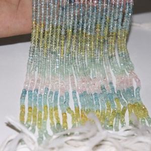 Cuentas Redondas Facetadas de Aguamarina Azul Natural de Primera Calidad, Multicolores, de 4 mm para la Fabricación de Joyas - Product Image 1