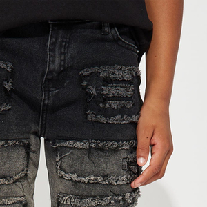 Straight Fit <b>Denim</b> Pants Soft Washed Stretchable <b>Material</b> With Customizable Logo Designing / Stylish Designing With Cheap Rate - Product Image 3