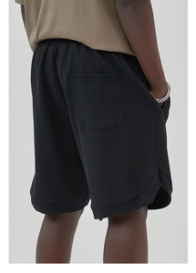 Shorts Bermuda Homme Couleur Unie avec Cordon de Serrage Taille Mi-Haute Respirant Décontracté Sportif en Tissu Tricoté Polyester avec Poches - Product Image 4