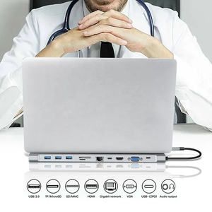 Adaptador multipuerto USB C 11 en 1 con HDMI, VGA, LAN, USB 3.0, SD, TF para portátil, de aleación de aluminio. - Product Image 3