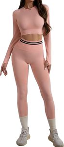 Leggings évasés taille haute sculptants pour femme avec soutien-gorge de sport superposé – Tenue tendance pour le Pilates et les activités sportives - Product Image 3