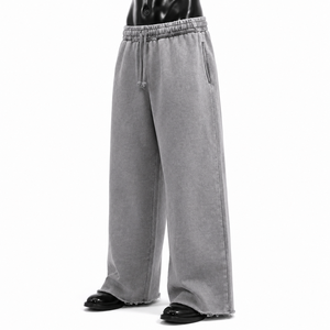 Pantalon de jogging ample personnalisé pour homme, style streetwear, coupe droite large, vintage, en toile 100 % coton, décontracté, collection 2026 - Product Image 4
