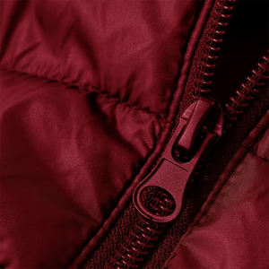 Gilet matelassé léger en coton Fashion Montane, couleur bordeaux, fermeture éclair intégrale, col montant, thermique, doux, écologique, coupe-vent - Product Image 5