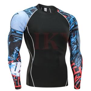 เสื้อรัดกล้ามเนื้อสำหรับผู้ชาย ยี่ห้อ Custom Gi Bjj Rashguards สำหรับกีฬายิวยิตสู ชกมวย ฟิตเนส เพาะกาย - Product Image 1