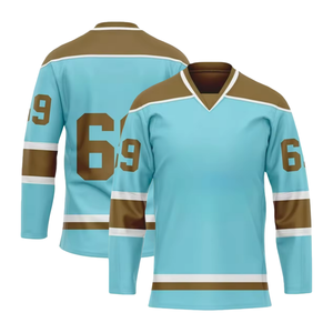 Venta al por Mayor de Camisetas de Hockey sobre Hielo Personalizables con Nombre de Equipo, Transpirables, 100% Poliéster, Equipo de Protección Deportiva para Hockey - Product Image 4