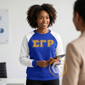 เสื้อสเวตเชิ้ตผู้หญิงแบบสวมหัว ผ้าฝ้ายฟลีซเนื้อนุ่ม ปักลาย Sigma Gamma Rho คุณภาพสูง ออกแบบตามสั่ง สำหรับฤดูหนาว เป็นมิตรต่อสิ่งแวดล้อม - Product Image 3