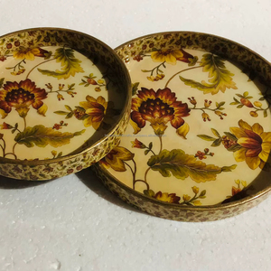 Plateau de service en bois imprimé au design moderne Plateaux de rangement décoratifs pour le petit-déjeuner à bon prix - Product Image 1