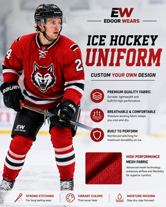 Conjunto de Uniformes Deportivos Personalizados de Alta Demanda con Nombre y Número del Equipo, Camiseta y Pantalones Cortos para Hockey sobre Hielo - Product Image 3