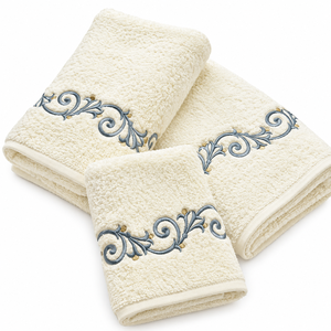 Serviette de bain en coton éponge brodée, douce et de haute absorption, pour salle de bain - Product Image 1