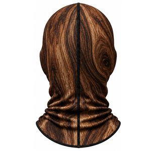 Cagoule intégrale et cache-cou à motif grain de bois marron, avec ouverture pour les yeux noire, respirante, imperméable, en Spandex/Polyester, pour usage extérieur - Product Image 2