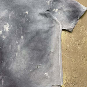 Nuevas Camisetas Personalizadas Extra Grandes de Corte Recortado, 100% Algodón Grueso, Lavado Ácido Vintage, con Efecto de Salpicaduras de Pintura y Desgastado para Hombre - Product Image 4