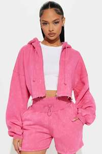 Nouvelle collection : Ensemble court en coton personnalisable pour femme – Sweat à capuche et short – Tenue d'été – Survêtement court pour femme - Product Image 2