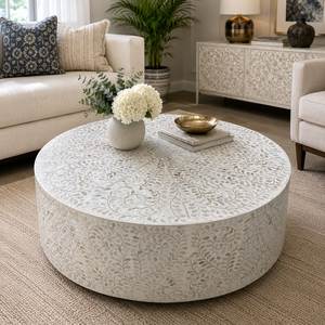 Table basse élégante en os incrusté, faite à la main, meuble décoratif pour intérieurs modernes - Product Image 2
