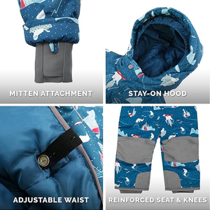 Combinaison de ski pour enfants, imperméable, hiver, une pièce, avec capuche, coupe-vent, isolée, pour garçons, filles, enfants - Product Image 5
