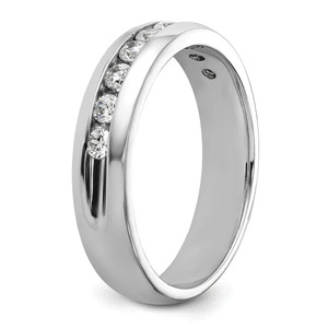 Anillo de Boda de Oro Blanco con Diamantes Cultivados en Laboratorio con Engaste en Canal - Product Image 4