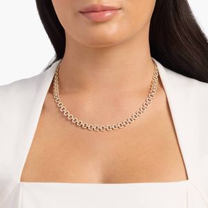 Interlocking Geometric Diamond <b>Necklace</b> in White Gold - Product Image 4
