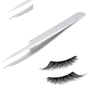 แหนบต่อขนตาแบบมืออาชีพ ปลายไฟเบอร์ สแตนเลส สีชมพู แหนบ 90 องศา 1 ชิ้น - Product Image 3
