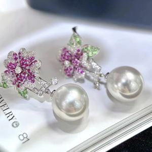 Nouvelles boucles d'oreilles pendantes en argent pur 925, 12-13 mm, épaisses, dorées, polyvalentes, exquises, 12 perles dorées, boucles d'oreilles pendantes de base - Product Image 1