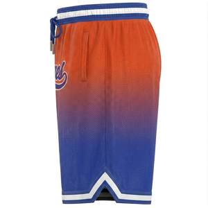 Shorts de basketball personnalisés en mesh sublimé pour hommes, couleur dégradée, respirants, style sportif, taille élastique avec logo et numéro - Product Image 6