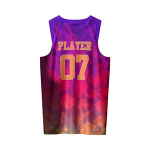 Uniformes de Baloncesto Personalizados con Transferencia Térmica, 100% Poliéster, Transpirables, que Absorben la Humedad, Cuello en V, Sin Mangas, para Clubes Masculinos - Product Image 3