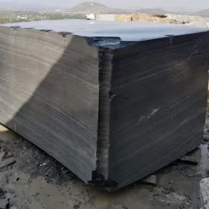 Blocs de marbre noir poli de qualité supérieure, pierre noire-grise, bloc de marbre indien, pierre naturelle pour plans de travail de cuisine - Product Image 1