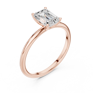 Bague solitaire en diamant de laboratoire taille émeraude - Product Image 5