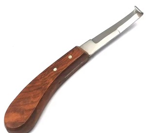 Couteau de réparation de sabots en acier au carbone pour vaches laitières, moutons, chevaux, ânes, mules, pour mains gauches et droites, manche en bois, outils de réparation en acier inoxydable - Product Image 4