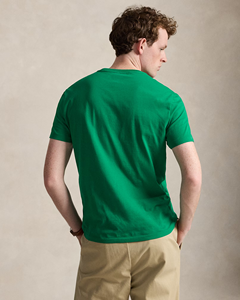 เสื้อยืดคอกลมแขนสั้นผ้าฝ้ายสีเขียวล้วนสำหรับผู้ชาย – เนื้อผ้านุ่ม ระบายอากาศได้ดี สวมใส่สบาย เหมาะสำหรับแฟชั่นในชีวิตประจำวัน - Product Image 4