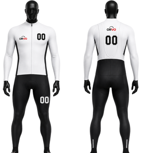 Ensemble maillot et short de cyclisme Orvo Sports unisexe pour adulte, orange et noir, respirant, manches courtes, pour vélo de route, course, équipe personnalisée, OEM - Product Image 3