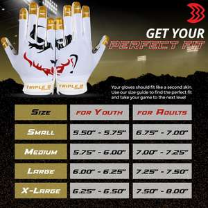 Guantes de Fútbol Americano Triple B Sports Pro Grip para Receptor – Palma Premium Antideslizante, Edición Blanca/Dorada, Fabricados por Adiha Impex - Product Image 6