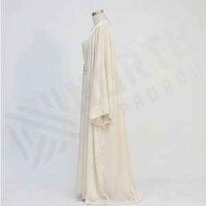 2025 OEM Kimono Abaya pour femmes musulmanes, en tissu polyester épais, doux et très extensible, col en V, manches longues, pour fêtes, Ramadan, mariages - Product Image 3