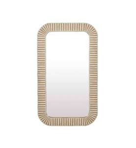 Bone Inlay Wooden <b>Mirror</b> <b>Frame</b> with Modern Floral Pattern Handcrafted Decorative Wall <b>Mirror</b> for Living Room, Bedroom, Entryway - Product Image 2