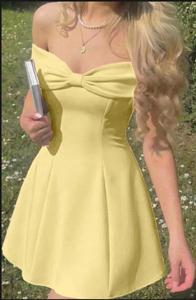 Elegant Off-Shoulder <b>Bow</b> Front Fit & Flare Mini Dress - Product Image 5