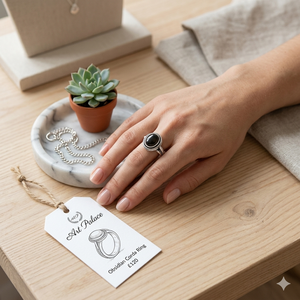 Anillo de Ónix en Plata 925 de Art Palace, con Engaste de Bisel, Estilo Vintage, Unisex, para Uso Diario - Product Image 1