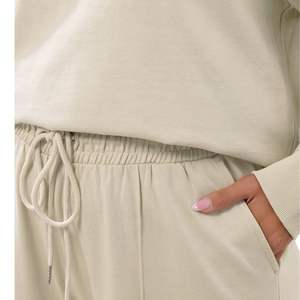 Conjunto de 2 Piezas para Mujer, Estilo Modesto, Top de Manga Larga, Pantalones Anchos, Chándal Informal, Logotipo Personalizado, OEM, Venta al Por Mayor - Product Image 5