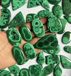 Vente en gros ARHAN GEMS Cabochon en pierre de malachite naturelle gemmes semi-précieuses vertes en vrac mélange lisse forme taille libre 100g quantité minimale de commande bricolage - Product Image 4
