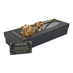 Wholesale Gold-<b>Dipped</b> Rose Real Flower With <b>Stand</b> Elegant Decorative Case for Graduation Propose for Valentine's Day - Product Image 4