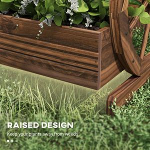 Fioriera in Legno a 3 Livelli, Vaso Rialzato Quadrato per Giardino e Fattoria, Contenitore per Piante da Esterno con Funzione di Irrigazione - Product Image 6
