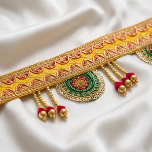 Handmade <b>Beaded</b> <b>Door</b> Toran Wall Hanging Decorative Bandhanwar for Festival Wedding Pooja and Home Entrance Decor - Product Image 2