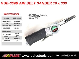 เครื่องขัดสายพานลม APLUS GSB-309B ขนาด 10x330 มม. พร้อมท่อระบายอากาศด้านหลัง ความเร็ว 16,000 รอบต่อนาที เครื่องมือลม-สีเขียว ได้รับการรับรองมาตรฐาน ISO9001 รับประกัน 1 ปี - Product Image 2