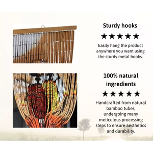Dreamy Vertical Blinds Bamboo Wood Bohemian Design African Village Blackout Eco-Friendly Screen Printing Wide <b>Blade</b> High Quality - Product Image 4