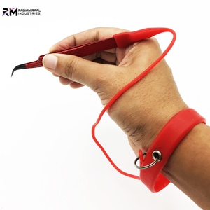 Bracelet en caoutchouc de couleur rouge pour pince à épiler, Extension de cils, pinces à épiler, Bracelets, bandes protectrices, couleurs personnalisées - Product Image 1
