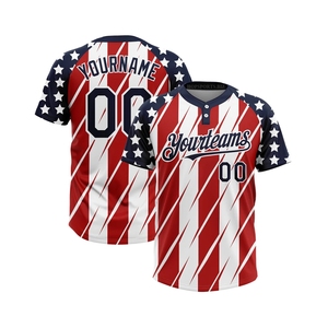 Maillots de sport en polyester imprimés par transfert thermique avec boutons sur le devant – Fabricant et fournisseur de maillots de baseball et de softball - Product Image 3