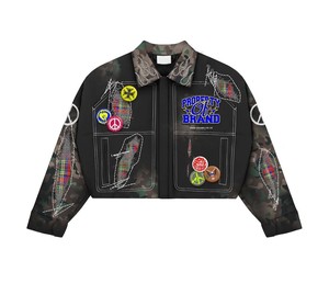 Chaqueta Varsity de Cuero con Bordado Chenille Personalizado OEM para Mujer, Chaquetas Varsity de Cuero Cortadas al Por Mayor - Product Image 5